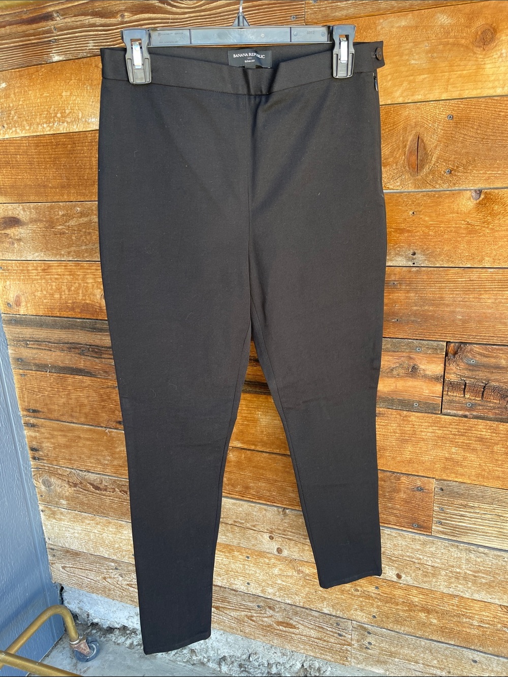 Banana Republic Sloan Fit Black Ankle Zip Stretch Pants Women’s Size 8